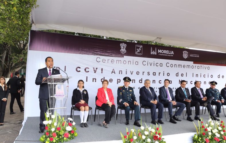 Encabeza Gobernador ceremonia por el CCVI Aniversario de la Independencia de México.