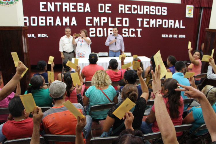 Aumentan beneficiarios por el Programa Empleo Temporal.