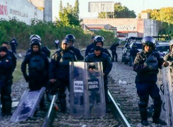 El GOES resguarda vias del tren ante toma de la SEE por la CNTE