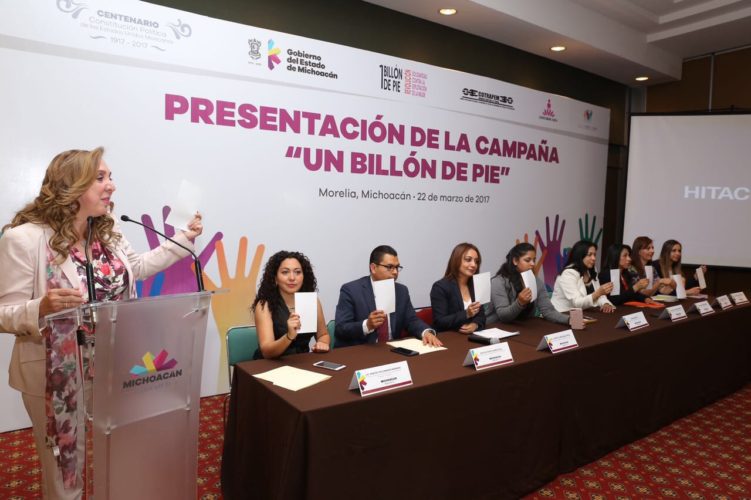 Presentan en Michoacán campaña contra la trata “Un Billón de Pie”