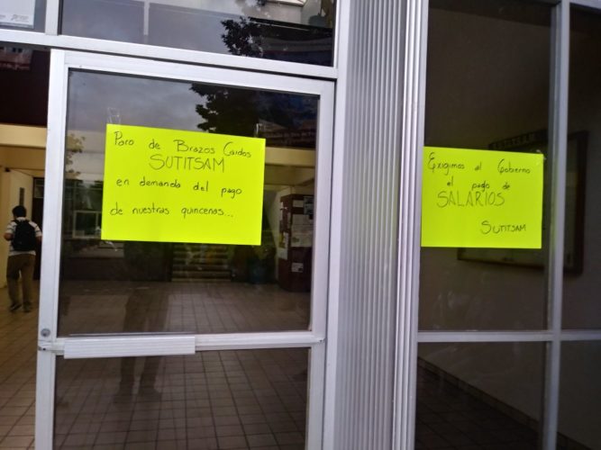 Paro de “brazos caídos” en el ITSA; les deben la última quincena