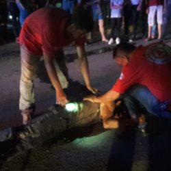 Ebrio motociclista cae y queda lesionado