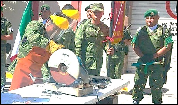 Sedena destruye armas