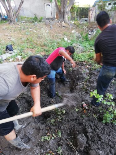 Avanza obra de drenaje en Aguililla