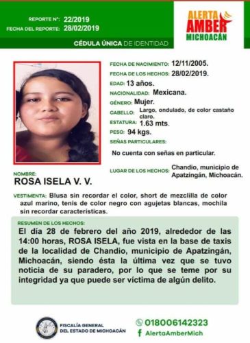 Desaparece  menor en Apatzingán