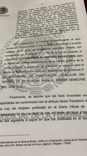 CTR gana amparo contra verificación vehicular