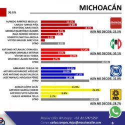 CAS aventaja en Morena; Ixtláhuac en el PRI, Salas en el PAN y García Conejo en el PRD, según encuesta