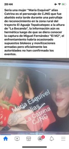 Cae "El M2" y abaten a "La Catrina", en El Aguaje