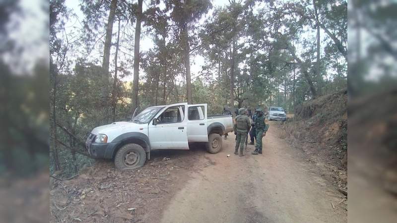 Balacera en Coalcomán; un detenido con droga, arma y vehículos