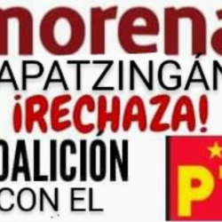 Activista Carmen Zepeda se manifiesta contra alianza Morena-PT, en Apatzingán