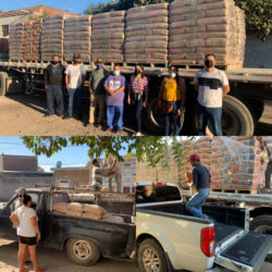 Regidora Blanca Álvarez entrega materiales para construcción, en Apatzingán