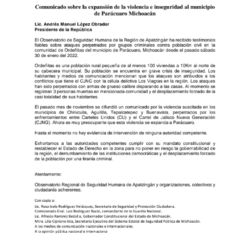 Se expande la violencia, en Parácuaro; claman acciones de AMLO