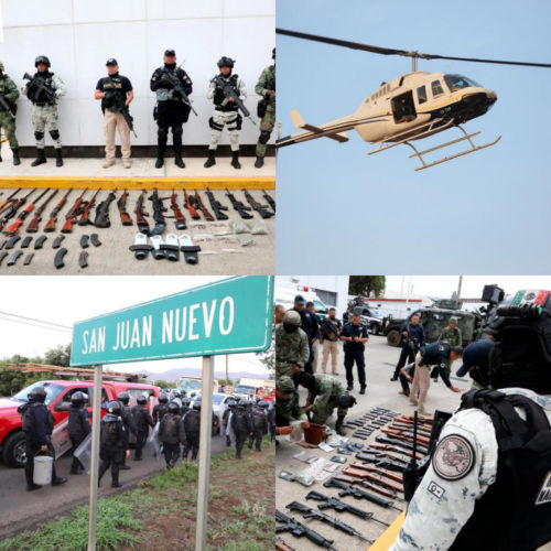 Detenidos; armas y vehículos asegurados, en San Juan Nuevo